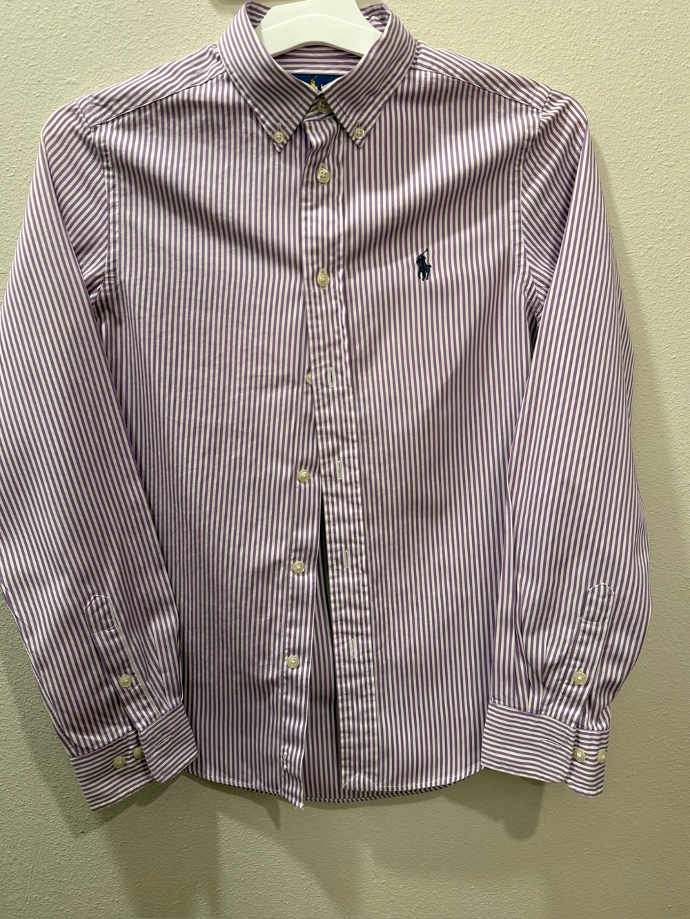 Polo by Ralph Lauren Purple and White Striped Button-Down Shirt